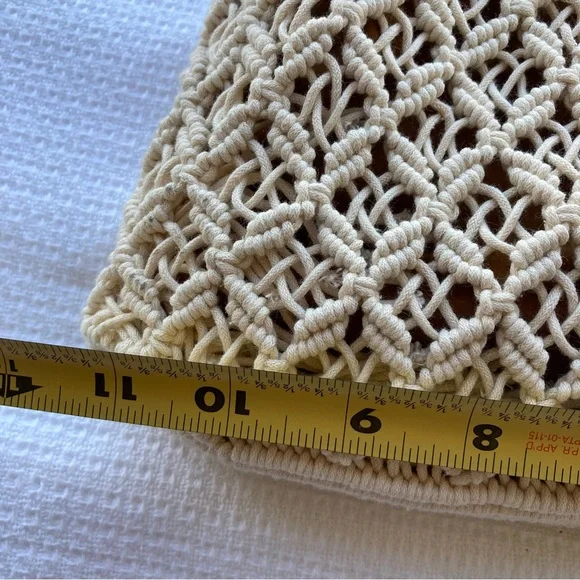 Patricia Nash Cream and Brown Crochet Tote - Picture 17 of 17